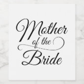 Moeder van de Bruid Wijn Etiket (Enkel label)