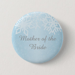 Moeder van de bruid Winter Sneeuwvlokken Ronde Button 5,7 Cm