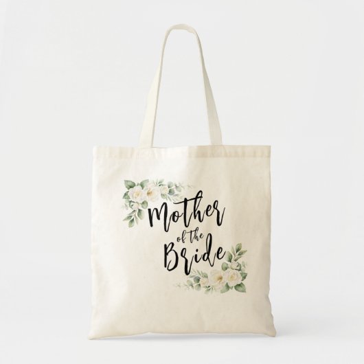 Moeder van de bruid witte rozen tote bag (Voorkant)