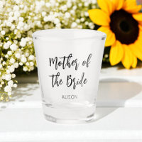 Moeder van de bruid Zwart Wit Bruiloft Shot glas