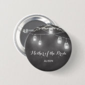 Moeder van de bruid Zwart Wit Knoopje Ronde Button 5,7 Cm (Voorkant /achterkant)
