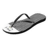 Moeder van de bruid zwarte strepen gouden bloem teenslippers (Schuin)