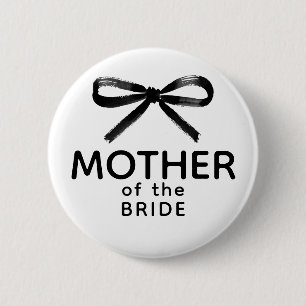 Moeder van de bruid - Zwarte strik whimsisch Ronde Button 5,7 Cm