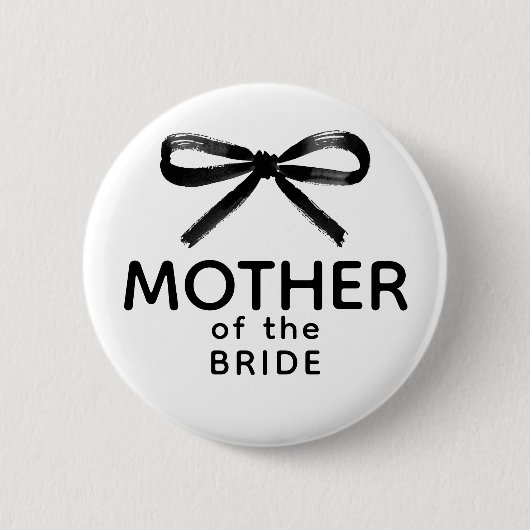 Moeder van de bruid - Zwarte strik whimsisch Ronde Button 5,7 Cm (Voorkant)
