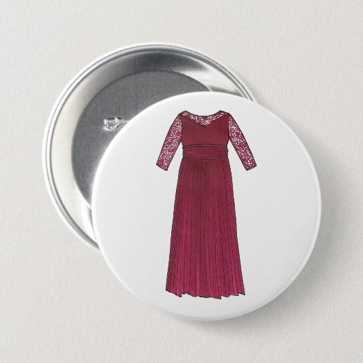 Moeder van de bruidbruinbruiddress ronde button 7,6 cm (Voorkant /achterkant)