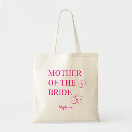 Moeder van de bruidduwweddenschap Gift Pink Floral Tote Bag (Voorkant)