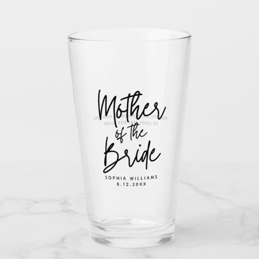 Moeder van de bruidduwweddenschap glas (Voorkant)