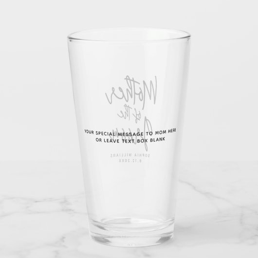 Moeder van de Bruidegom Aangepaste Trouwdag Glas (Achterkant)