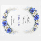 Moeder van de Bruidegom Anemone Krans Trouwcadeau Fleece Deken (Voorkant (Horizontaal))