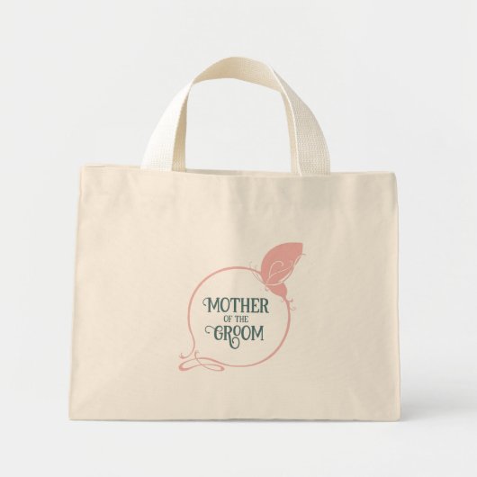 Moeder van de bruidegom Art Nouveau Roze Vlinder Mini Tote Bag (Voorkant)