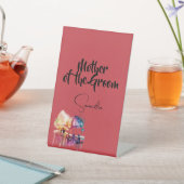 Moeder van de bruidegom - bewerkbare tekst op ceri reclamebord met voetstuk (Insitu)