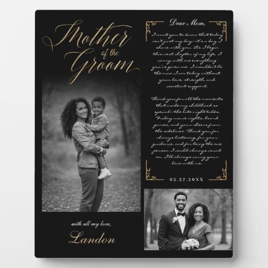 Moeder van de bruidegom Black Photos Wedding Keeps Fotoplaat (Voorkant)