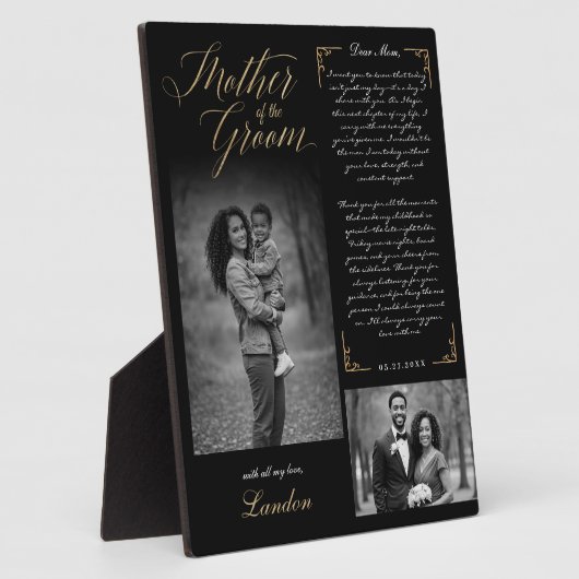 Moeder van de bruidegom Black Photos Wedding Keeps Fotoplaat (Zijkant)