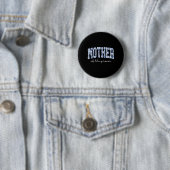 Moeder van de bruidegom blauwe bloem toile matchin ronde button 5,7 cm (In situ)