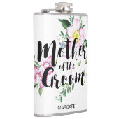 Moeder van de bruidegom Bloemen Waterverf bruiloft Heupfles (Rechts)