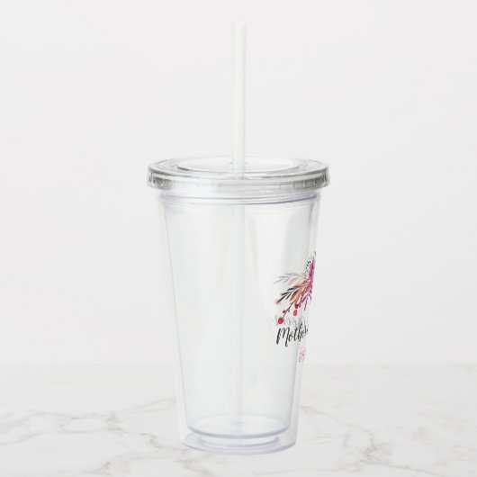 Moeder van de Bruidegom Bloemstuk Persoonlijk Acryl Drinkbeker (Rechts)