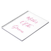 Moeder van de bruidegom bruiloft roze eenvoudige c notitieboek (Linkerzijde)