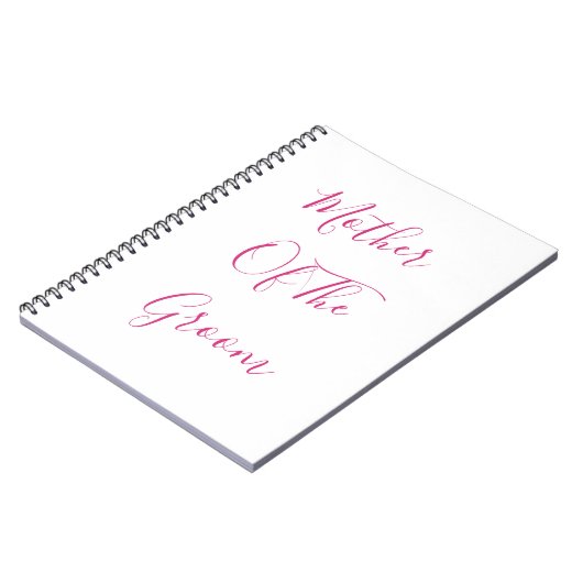Moeder van de bruidegom bruiloft roze eenvoudige c notitieboek (Linkerzijde)
