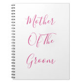 Moeder van de bruidegom bruiloft roze eenvoudige c notitieboek (Voorkant)