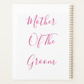 Moeder van de bruidegom bruiloft roze eenvoudige c planner (Achterkant)