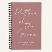 Moeder van de bruidegom Custom Wedding Dusty Roos Notitieboek (Voorkant)