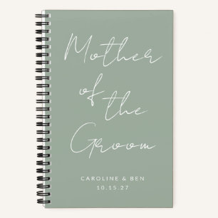 Moeder van de bruidegom Custom Wedding Dusty Sage Notitieboek