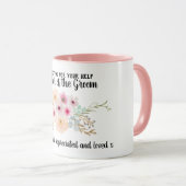 Moeder van de bruidegom Dank u Waardering Bloemen Mok (Voorkant rechts)