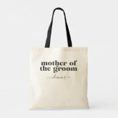 Moeder van de bruidegom eenvoudig modern zwart op tote bag (Achterkant)
