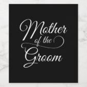 Moeder van de Bruidegom Elegant Wijn Etiket (Enkel label)