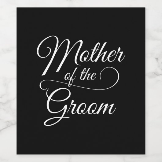 Moeder van de Bruidegom Elegant Wijn Etiket (Enkel label)