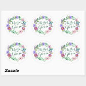Moeder van de bruidegom Elegante Floral Wedding St Ronde Sticker (Vel)