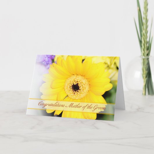Moeder van de bruidegom Felicitatiekaart met bloem Kaart (Voorkant)