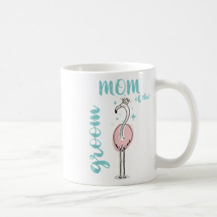 Moeder van de bruidegom Flamingo outfit bruiloft b Koffiemok