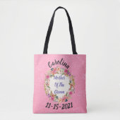 Moeder-van-de-bruidegom Floral Krans Ontwerp Tote Bag (Voorkant)