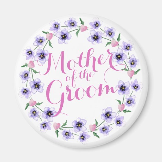 Moeder van de bruidegom Floral Wedding Magnet (Voorkant)