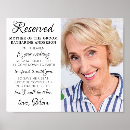 Moeder Van De Bruidegom Foto Hemel Herdenkings Huw Poster (Voorkant)