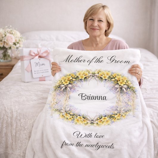 Moeder van de bruidegom Freesia krans huwelijksges Fleece Deken