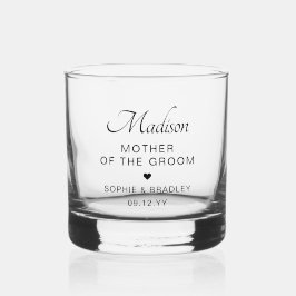 Moeder van de bruidegom gepersonaliseerde bruiloft whisky glas