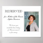 Moeder van de Bruidegom gereserveerde stoel herden Poster (Voorkant)