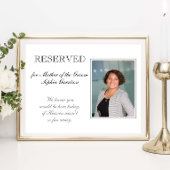 Moeder van de Bruidegom gereserveerde stoel herden Poster