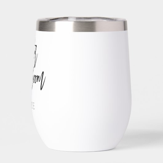 Moeder van de bruidegom geschenk naam zwart kallig (Achterkant)