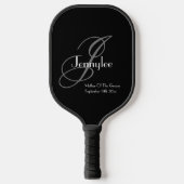 Moeder van de bruidegom Gift Classy Monogram Scrip Pickleball Paddle (Voorkant)