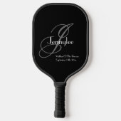 Moeder van de bruidegom Gift Classy Monogram Scrip Pickleball Paddle (Achterkant)