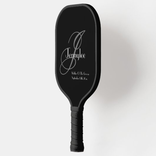 Moeder van de bruidegom Gift Classy Monogram Scrip Pickleball Paddle (Links)