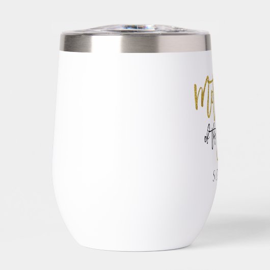 Moeder van de bruidegom Gift Naam Zwart Goud Glitt (Voorkant)