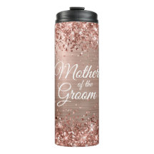 Moeder van de bruidegom Glitterige Roze Gouden Gla