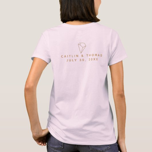 Moeder van de bruidegom Gold Glitter Bruiloft T-shirt (Achterkant)