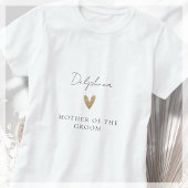 Moeder van de bruidegom Goud Hart Modern Script T-shirt