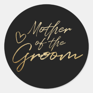 Moeder van de bruidegom - Gouden faux folie sticke Ronde Sticker