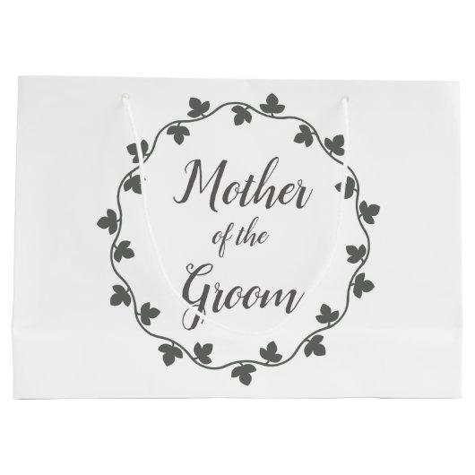 Moeder van de bruidegom Grey Ivy Krans bruiloft Groot Cadeauzakje (Achterkant)